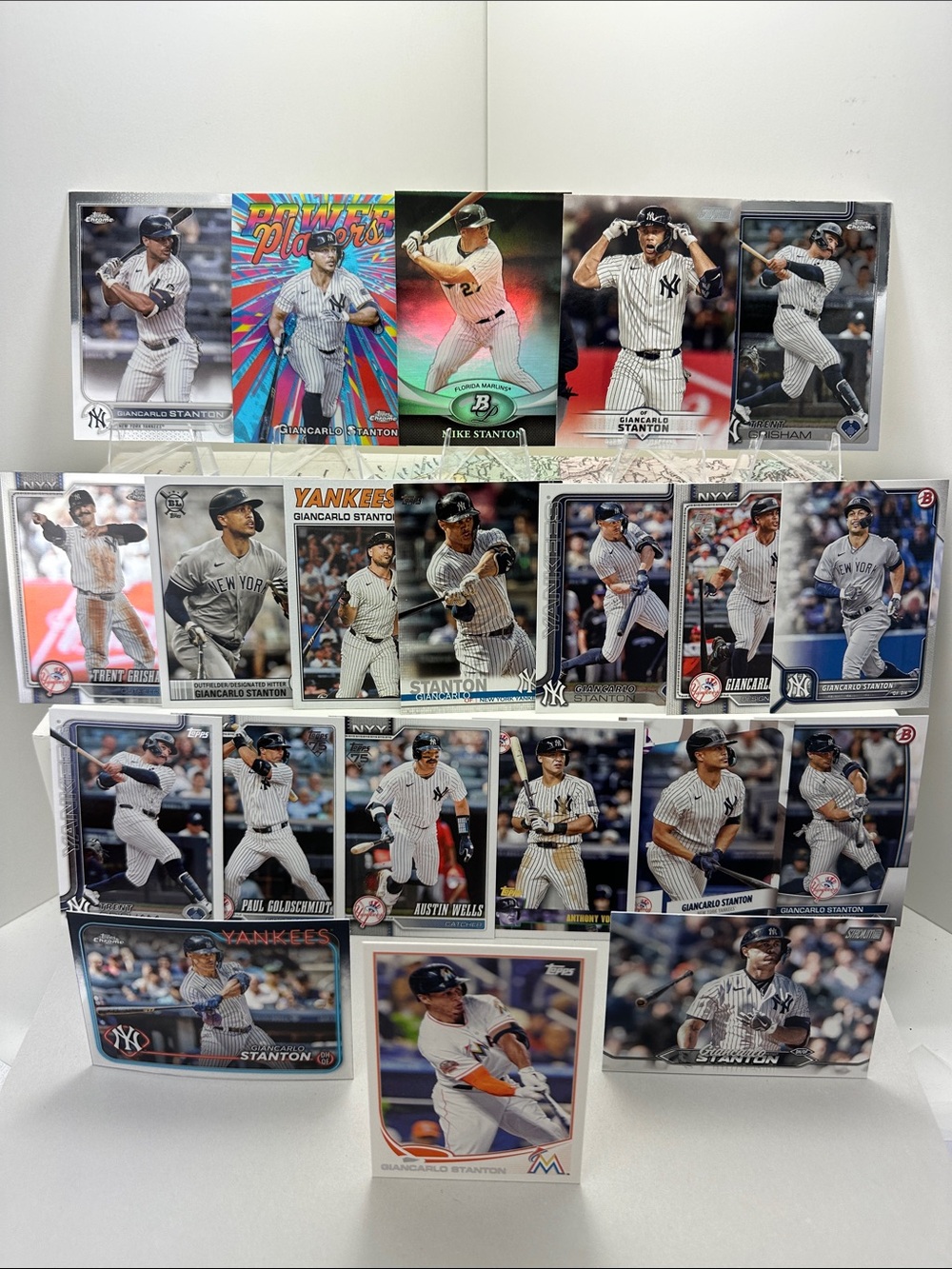 Giancarlo Stanton Yankees/Grisham Lot of 21 w/ “Mike” Stanton Marlins card